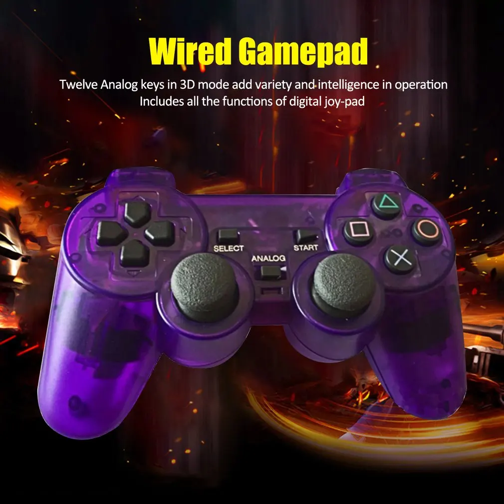 Проводной геймпад для sony PS2 контроллер для Mando PS2/PS2 джойстик для plasystation 2 Двойной вибрационный Шок Джойстик проводной контроллер