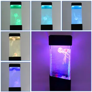 

Jellyfish Tank Night Light Aquarium Style LED Desk Lamp Sensory LED jellyfish aquarium lamp Dropshiping