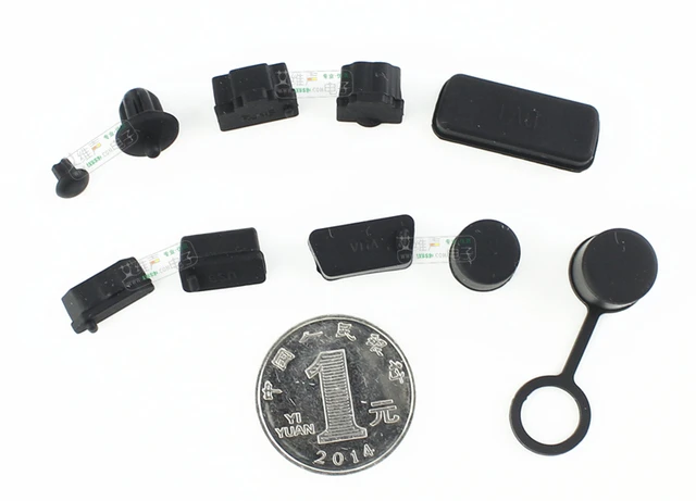 uxcell Black Rubber 6.35mm Audio Jack PC DVD Microphone Socket Dust Cover  10PCS