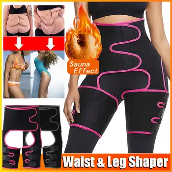 

Women High Waist Shaper Thigh Trimmer Neoprene Sweat Shapewear Slimming Leg Body Shapers Adjustable Waist Trainer Slimming Belt