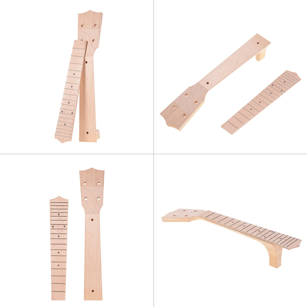 24 inch Ukulele Maple Wood Neck and 18 Frets Fingerboard with Black Dots Inlay for Luthier Mini Guitar DIY Parts