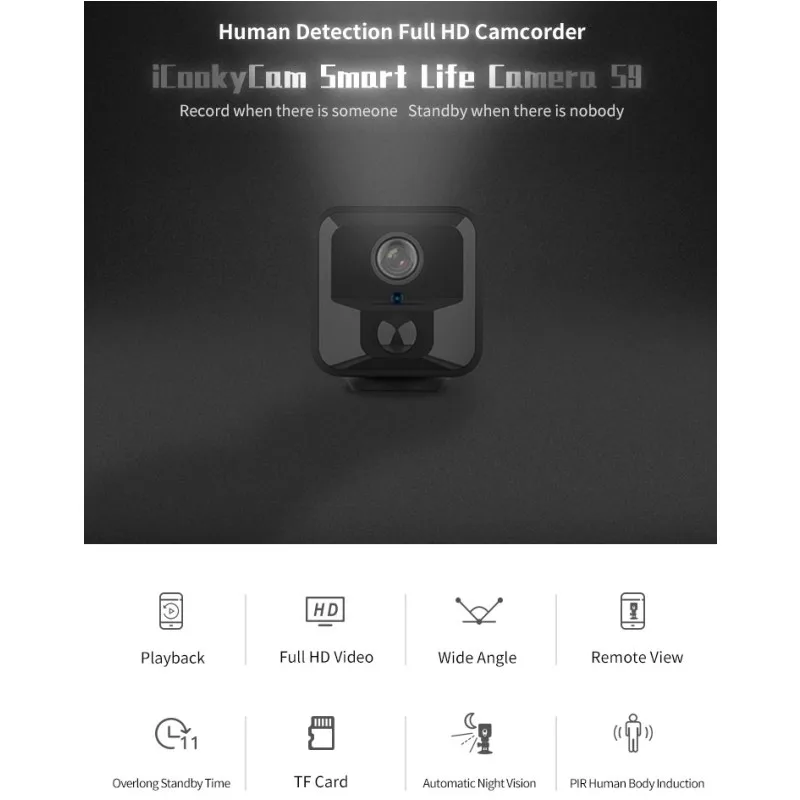 S9 супер мини ip-камера с HD разрешением 1080 P, носимая H.265 Эффективная поддержка сжатия видео инфракрасная Wi-Fi