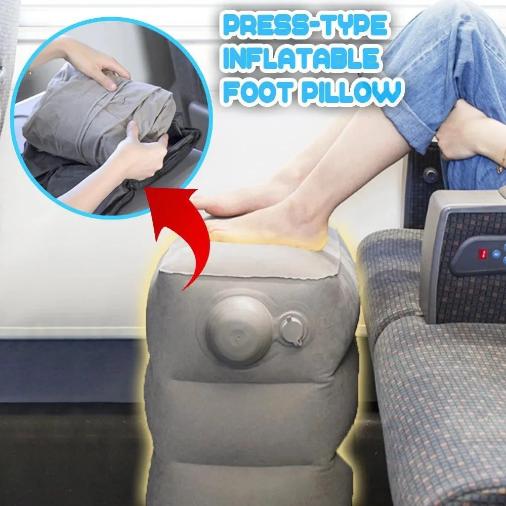 

2019 High Quality Travel Foot Rest Pillow Portable Inflatable with Hand Pump Pillow for Foot Rest Support Wholesale Dropshipping