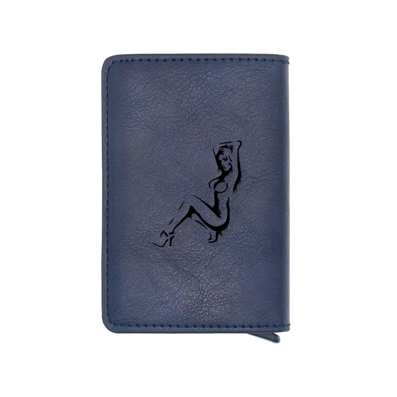 

New Fashion Sexy lady Design Credit Card Holder Wallet Classic Men Women Leather Slim Small Credit Card Short Purse