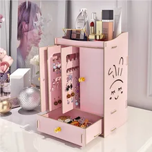 Multi-layer Assembly Color Jewelry Holder Earrings Cosmetic Storage Box Vertical Dressing Table Sundries Large Space Storage