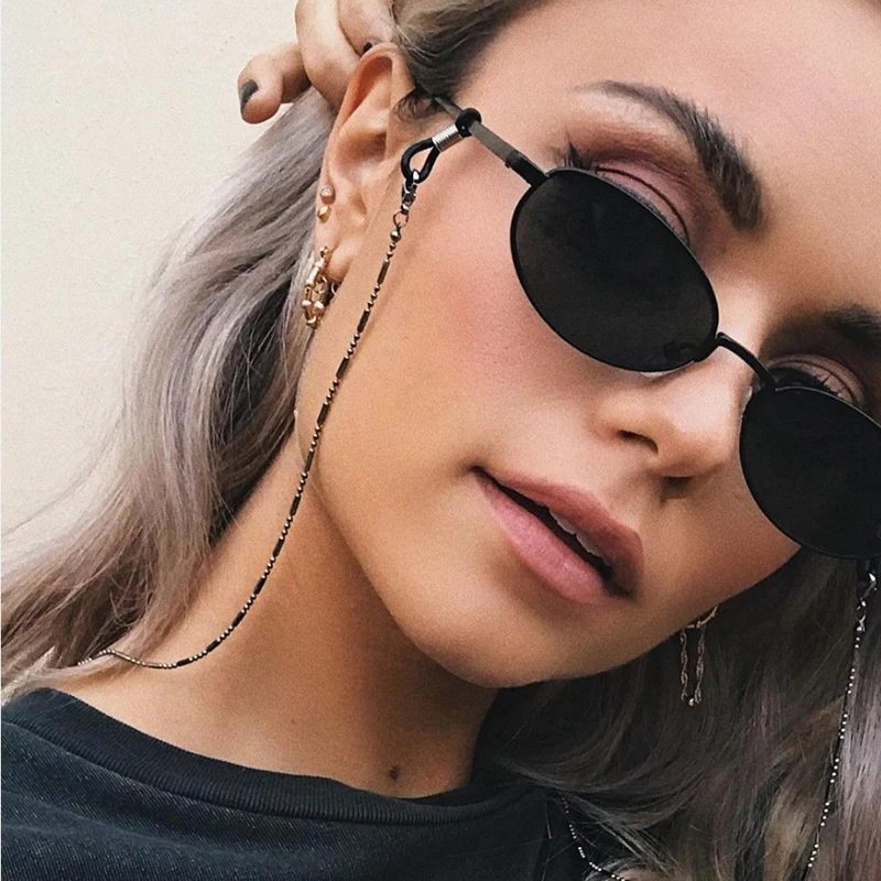 

Fashion Glasses Chain Anti-dropping Cylindrical Bead Chain Glasses Holder Sunglasses Frame Ladies Necklace Layered Accessories