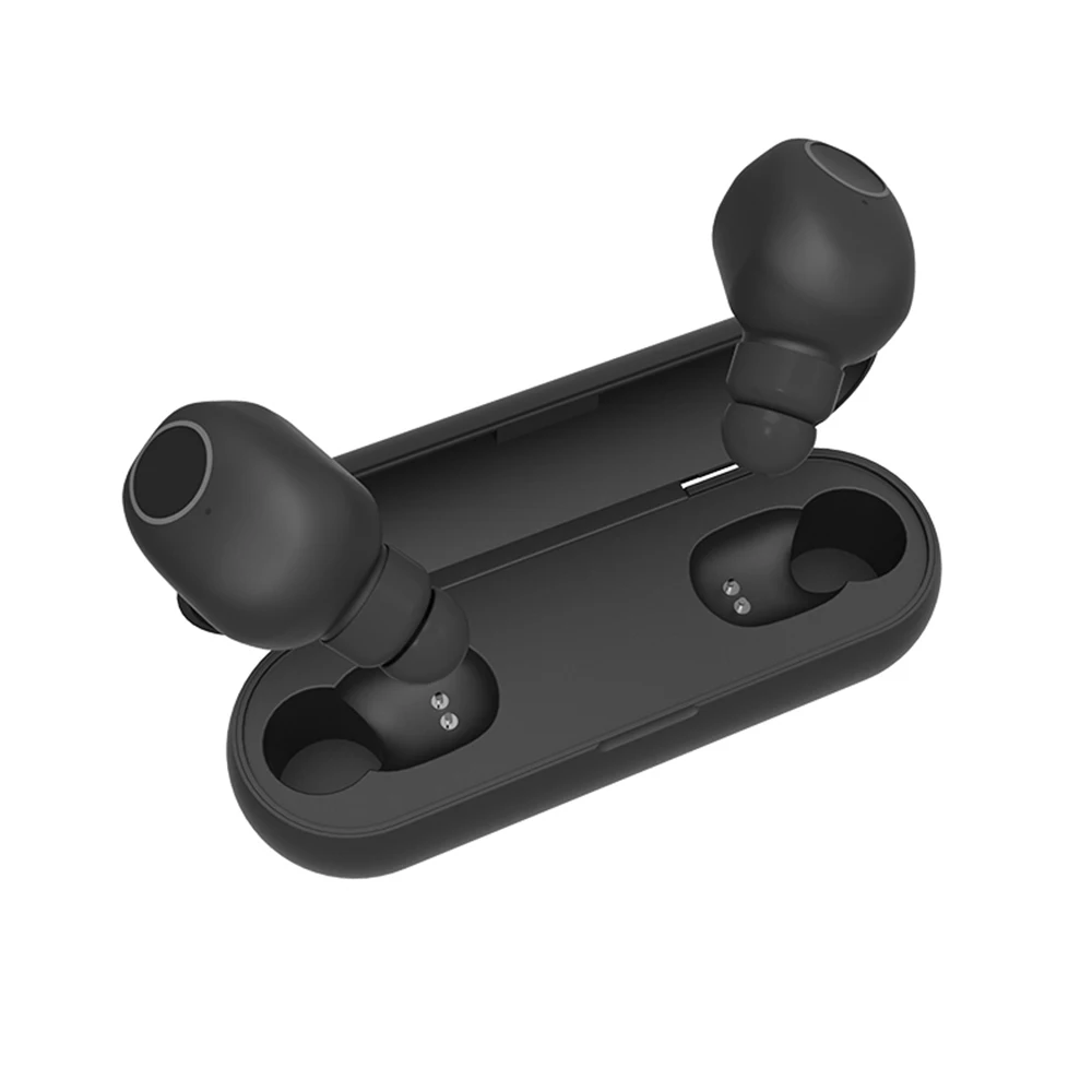 Black Q1 TWS Bluetooth V5.0 наушники портативный беспроводной сенсорный наушник 3D стерео HIFI Качество звука Спорт бас гарнитура - Цвет: Black