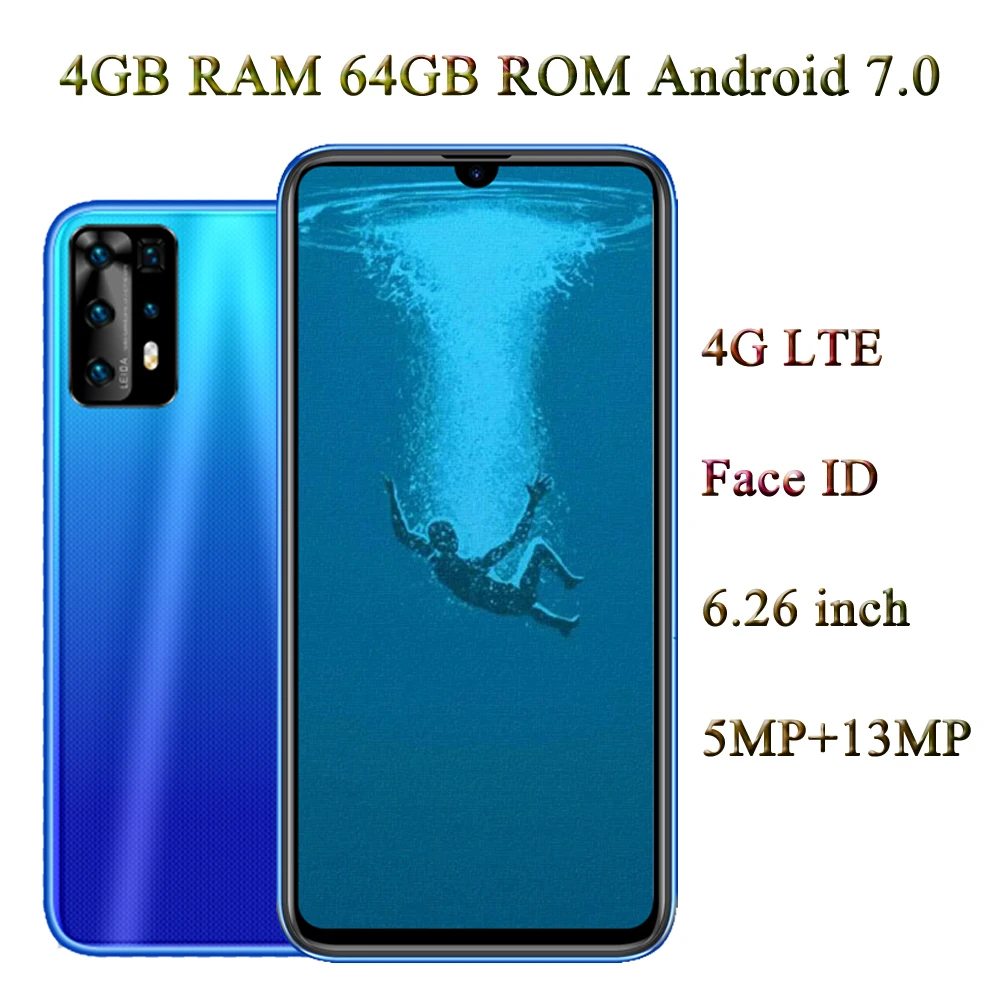 Мобильный телефон 4G LTE P20 Lite 4 Гб ОЗУ + 64 ПЗУ Face ID фронтальная/тыловая камера Android 6 26