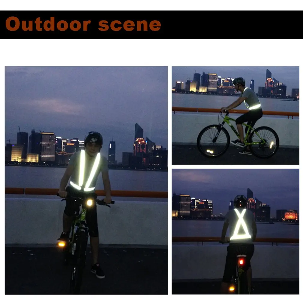 Воздухопроницаемая ночная работа безопасность Бег Велоспорт защитный светоотражающий жилет высокая видимость Защитная куртка со светоотражающими полосками