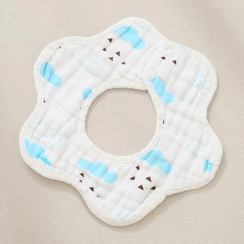Baby Bib Newborn Bandana Bibs Printing  burp cloth feeding gauze Baberos cotton Flower 360 Bibs Comfortable YJM011