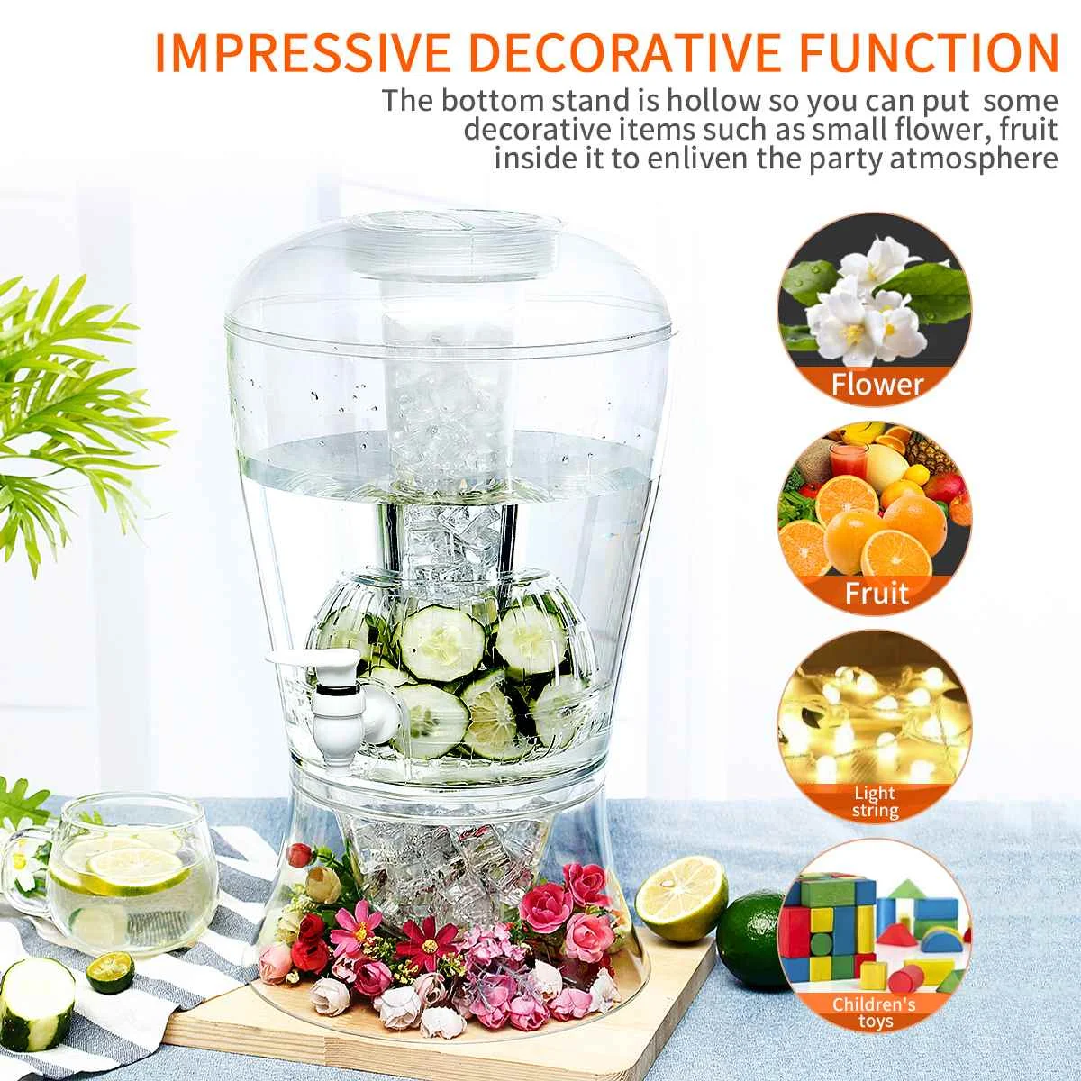 Best Price Hot Commercial Cold Drink Juices Dispenser Ice Core Cooler Holder Beverage Dispenser Container Machine Party BBQ Tools Bar Barwa Best Price Hot Commercial Cold Drink Juices Dispenser Ice Core Cooler Holder Beverage Dispenser Container Machine Party BBQ Tools Bar Barwa