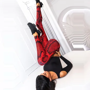 

Snake Printing Red Fitness Leggings Women Skinny Workout Pants Snake Skin Push Up Sexy Legging Sweatpants Leguins Mujer Fitness