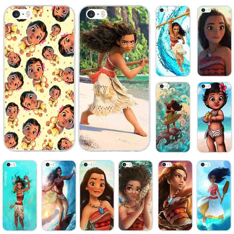 Soft TPU Clear Phone Case Coque Fundas for iPhone 7 7Plus 6 6S 6Plus 8 8Plus X XR XS MAX 5 5S 5C SE 4 4S Shell Large Moana Movie |