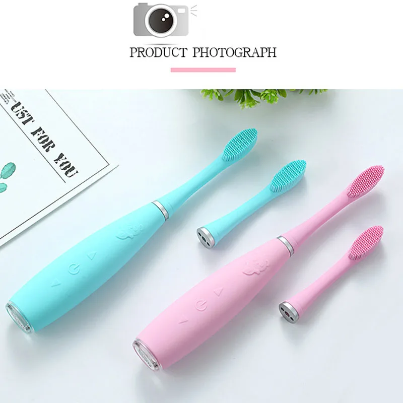 Children's silicone electric toothbrush 7 level waterproof ultrasonic charging automatic electric toothbrush SU150