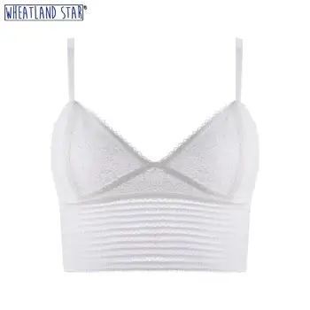 

Wheatland Star Two Colors Bras Sexy Deep V French Style Adjusted Straps Brassiere Wire Free Push Up Women Lingerie Intimates