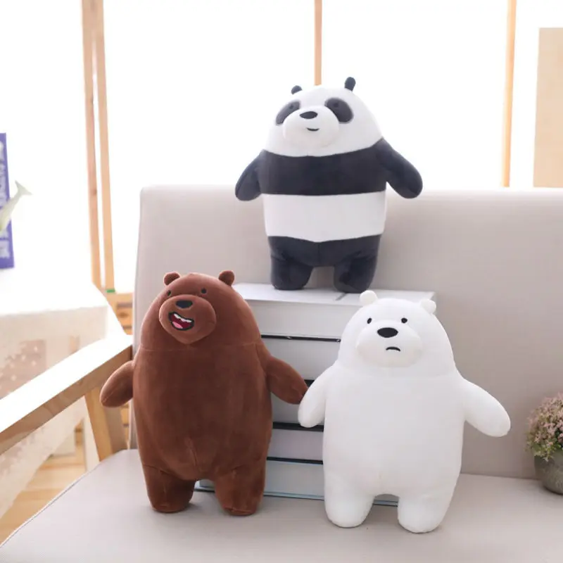 

28 cm Plush Toys We Bare Bears Stuffed Animal Grizzly Gray Polar Bear Panda Plush Toys For Children & Fans Gift Drop Ship