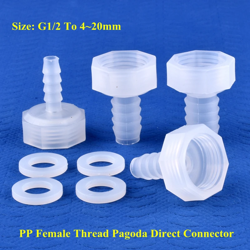 G1/2 Female Thread To 4~20mm PP Direct Connector Micro Irrigation Garden Water Pagoda Hose Joint Aquarium Tank Fittings 5~200pcs garden hose connector hose connector garden hose adapter tank fitting connector plastic pipe connector water pipe connector pipe connector water pipe fitting irrigation pipe fitting garden water connector plastic pipe fitting