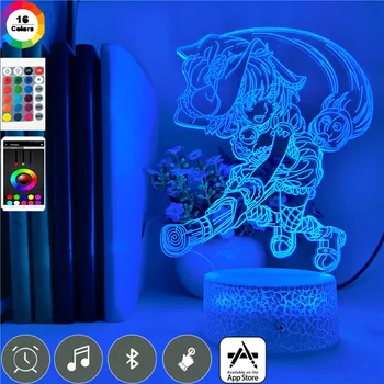 

Clock Base Table Lamp Anime Magic Fairy Witch 3d Led Nightlight 7 Color Change Girl Bedroom Decoration Holiday Birthday Gifts