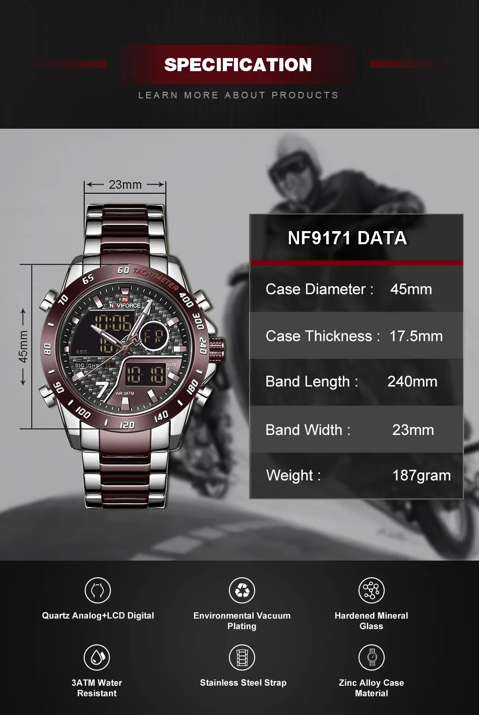NAVIFORCE NF9171 Silver Watch