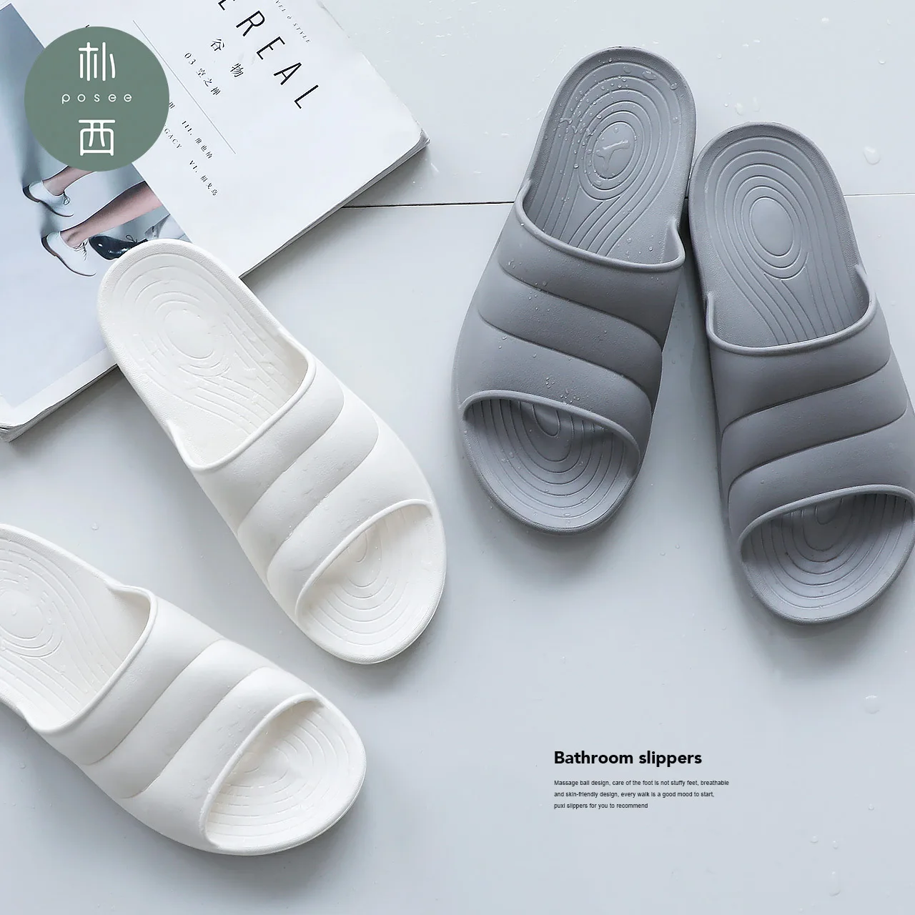 

Park West 2019 Spring Unisex Eva Couples Slipper Thick Breathable Open Toe Slippers