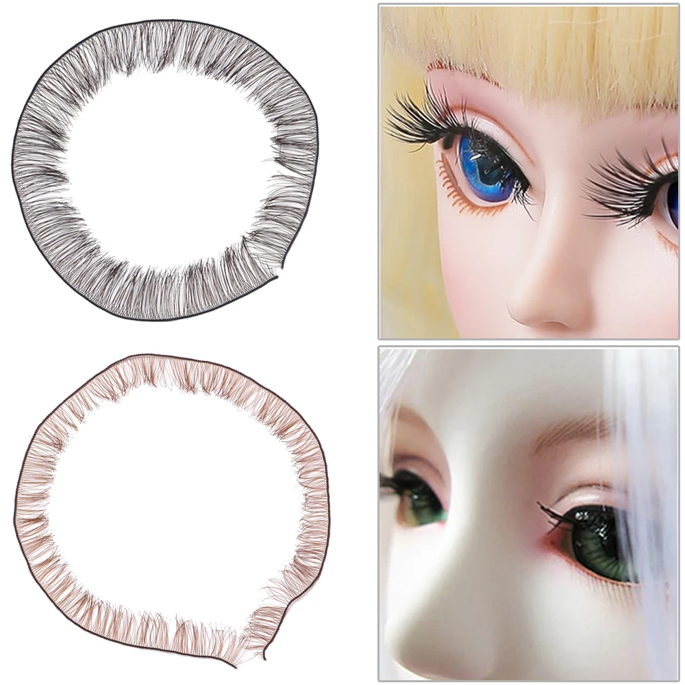 Plush Doll Eyelashes Black Brown for DIY Decor Doll Eye