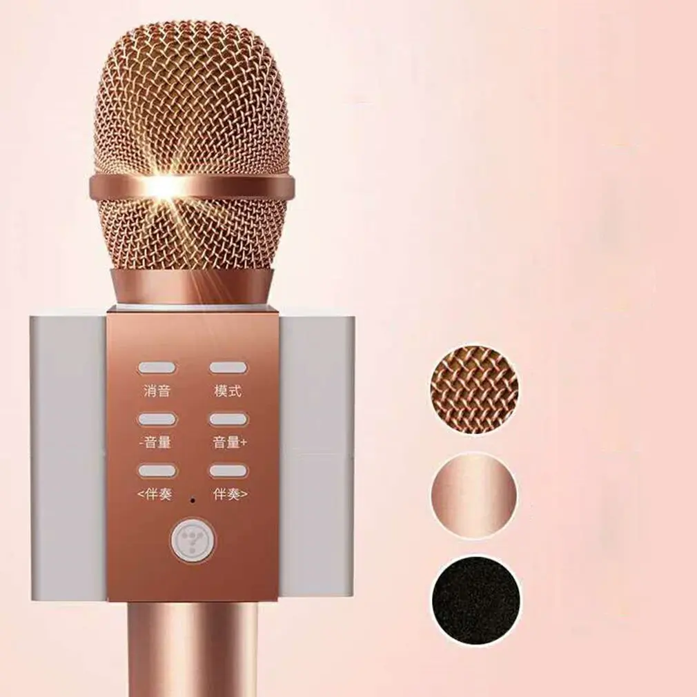 Беспроводной караоке MicrophoneLouder объем больше бас 3-в-1 Портативный ручной двойной Динамик Mic машины