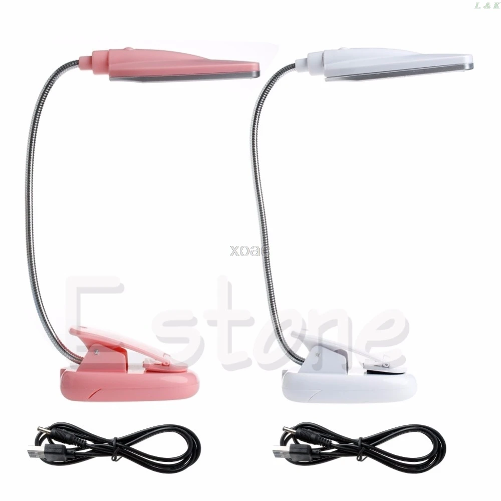 Гибкий USB 28 светодиодный светильник для книг с зажимом рядом кроватью настольная