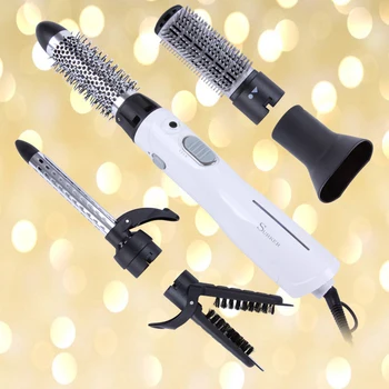 

5-in-1 Hair Styling Tool Dryer Brush Volumizer Curler and Hair Straightener Comb International Travel 110v/220v Dual Voltage