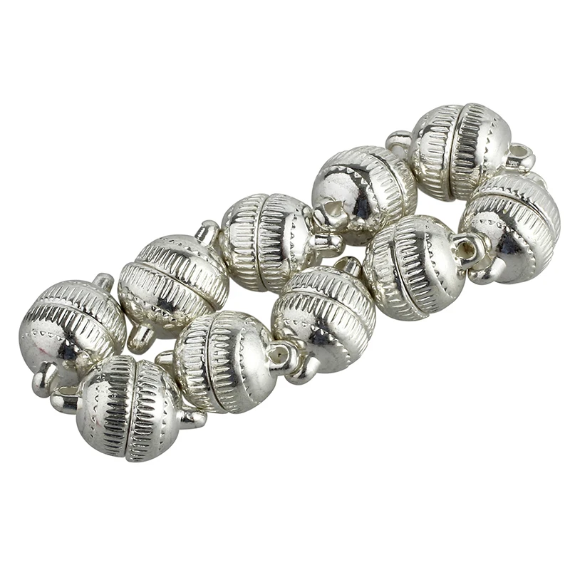 

10pcs Silver Plated Strong Magnetic Clasps Round 10mm for Bracelets Jewelry