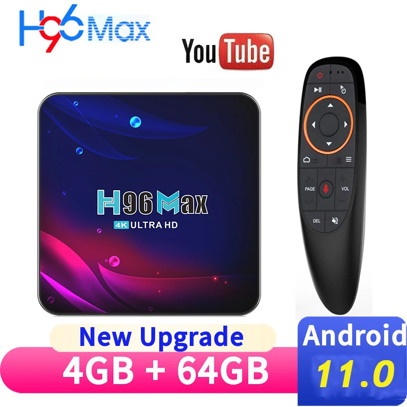 2021 H96 MAX V11 RK3318 Smart TV Box Android 11 4G 64GB 32GB TVbox 4K 5G WIFI Youtube Media player H96MAX Set top box | Электроника