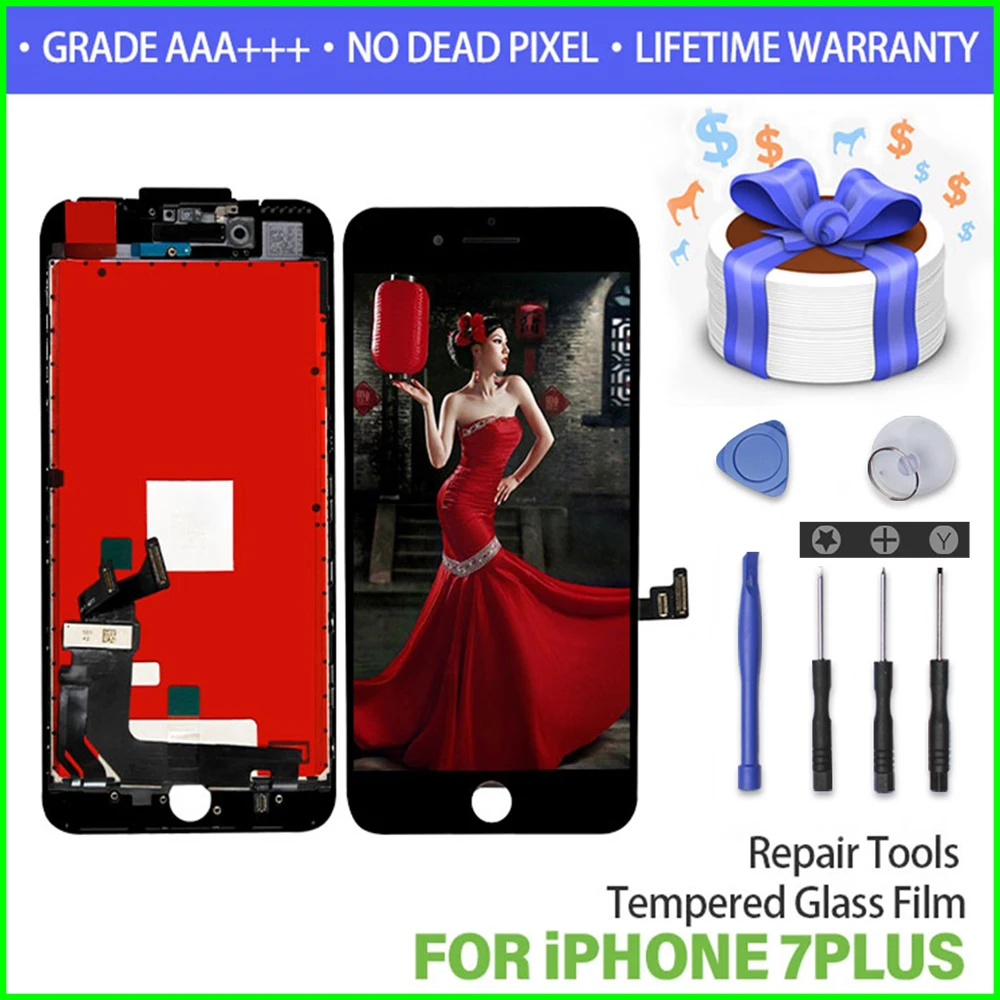 

Pantalla Assurance Digitizer Assembly LCD For iPhone 7 7 Plus 6 6s 6 Plus 3D Touch Scree Display No Dead Pixel Repair with Tools