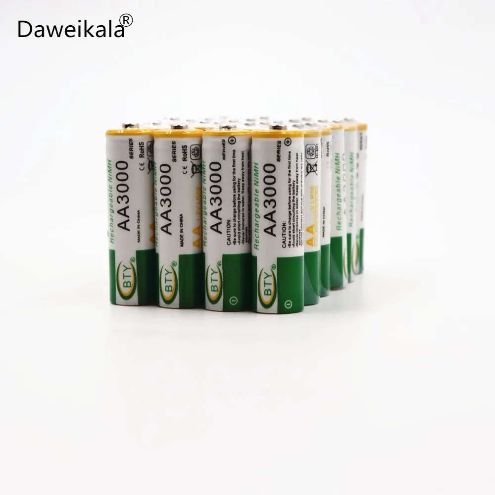 Новинка BTY Ni-MH 1,2 V AA Аккумуляторная Батарея 3000 mah 2A Baterias Bateria для модели камеры: AA 3000