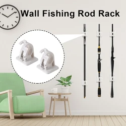 2Pcs Fishing Rod Racks Wall Mounted Storage Clips Clamps Fishing Rod Racks Organizer For Walls Wooden Boards Ceramic
