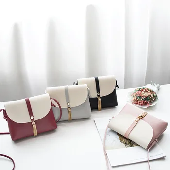 

New Arrival Women's Small Square Bag Single Shoulder Messenger Bag Fashion Tassels Mobile Bag Blue Black Free Shipping