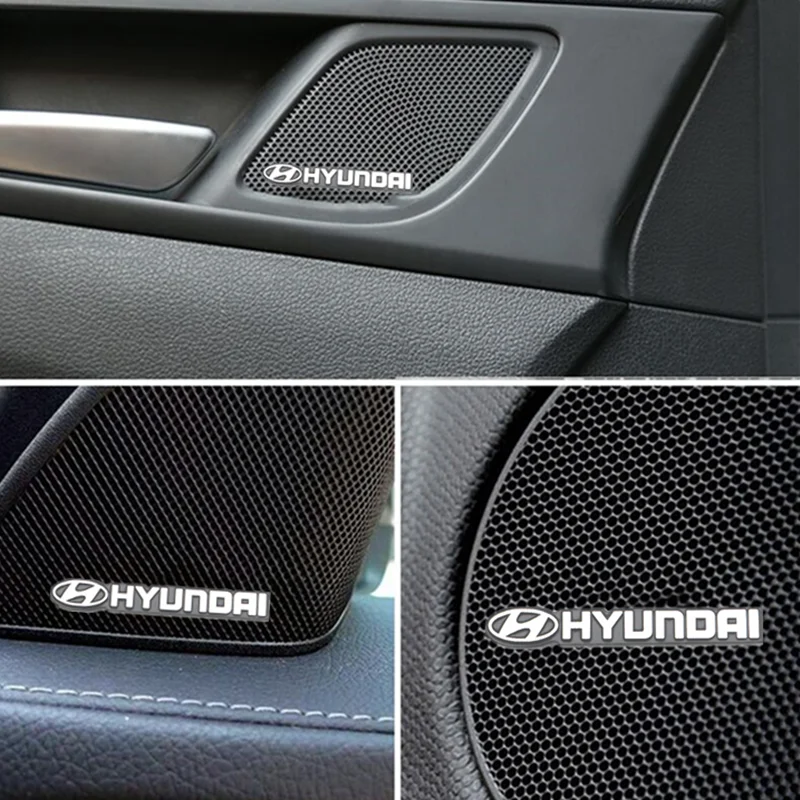 3D алюминиевая Эмблема для интерьера динамика звуковой значок наклейка Hyundai Solaris