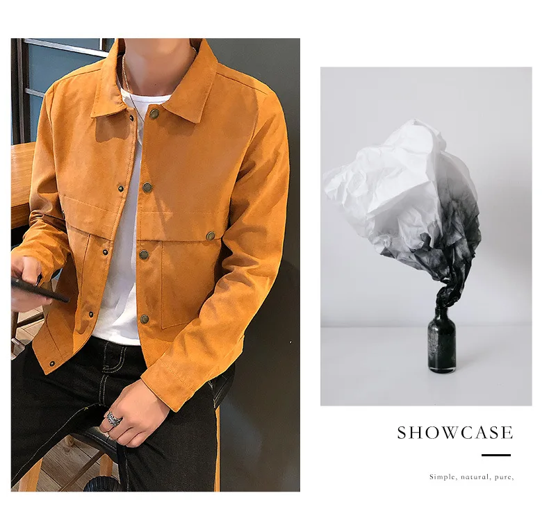 Мужское осеннее и корейское зимнее пальто в стиле Slim Fit красивая куртка трендовая Повседневная модная рабочая одежда топы с начесом