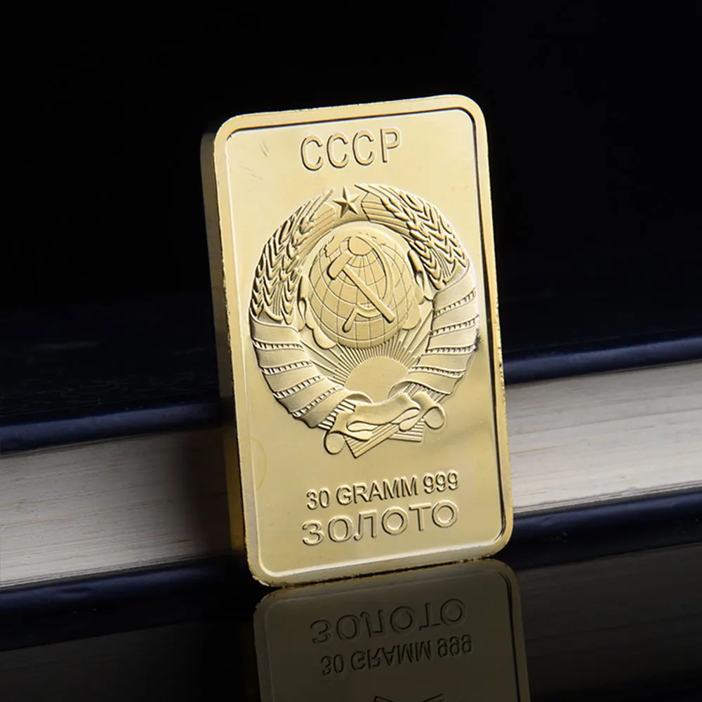 Слиток бар 24K позолоченные подарки сувенирная монета памятная монета квадратная цинковый сплав украшения художественная коллекция 0,9999 тонкое золото