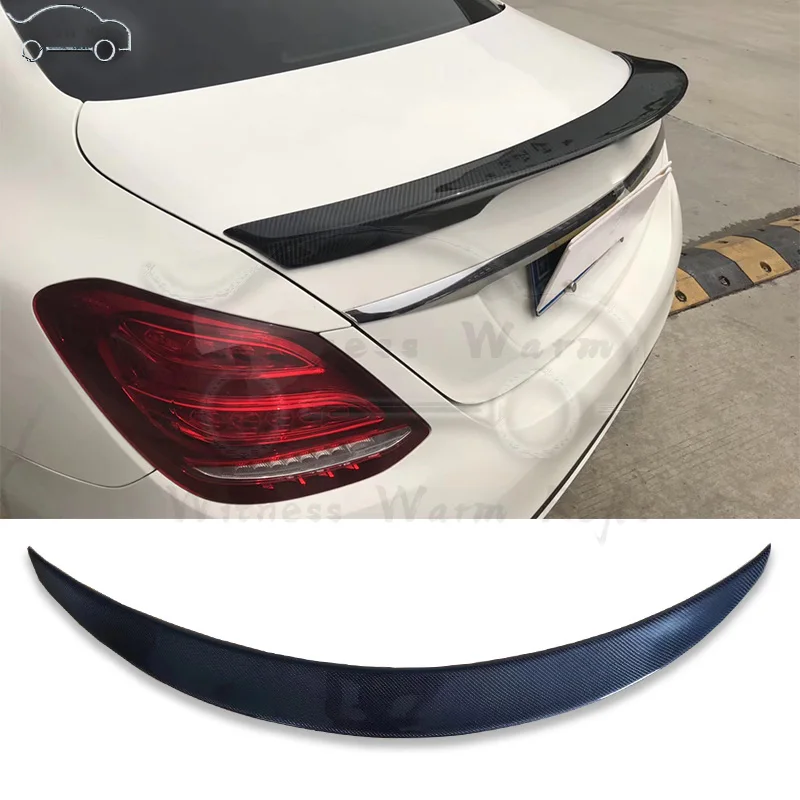 W205 углеродного волокна заднего крыла багажник спойлер для Benz 4 двери C260 C200 Комплект кузова