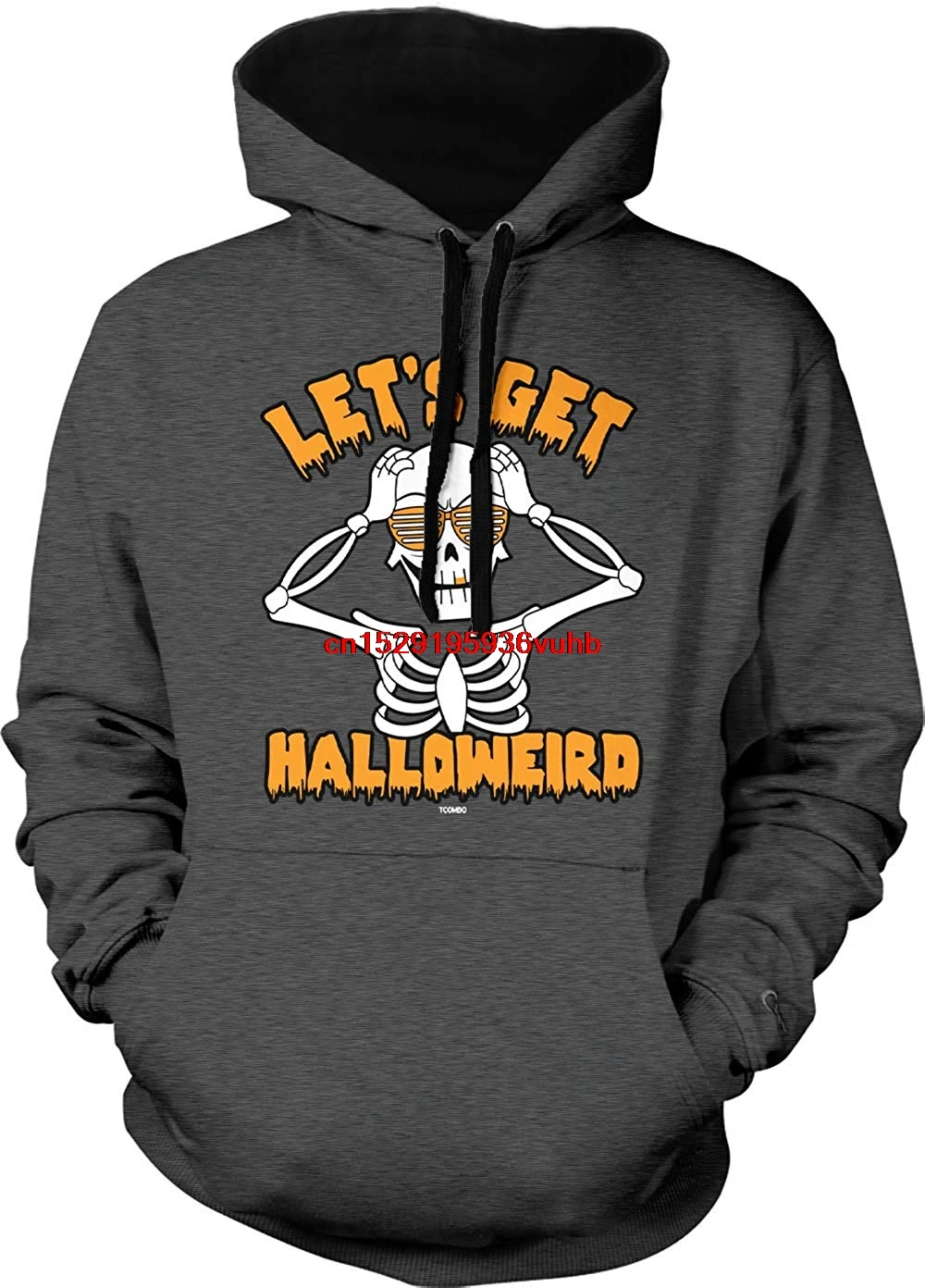 Мужская толстовка с капюшоном с забавным принтом Let's Get Halloweird-забавные вечерние толстовки унисекс с капюшоном и скелетом