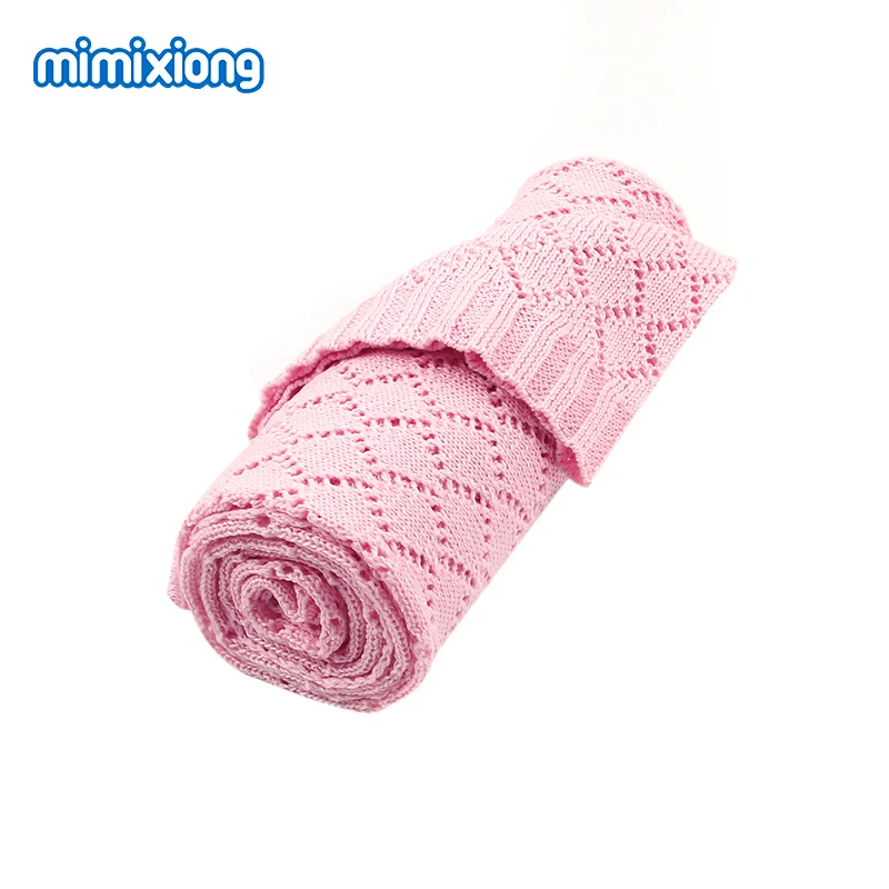Baby Blankets Knitted Fashion Candy Color Newborn Swaddle Wrap Blanket for Stroller Sofa Bed Covers 100*80cm Toddler Kids Quilts