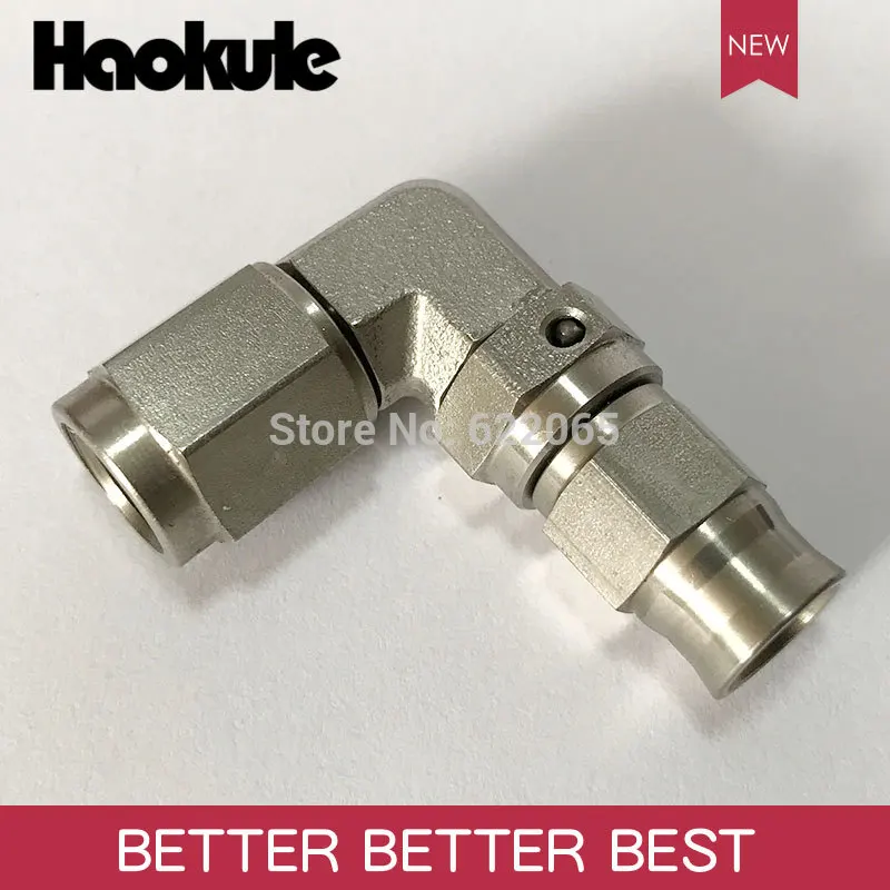 

Haokule Stainless Steel 90Degree AN3/3AN 3/8-24UNF Thread Hose End AN3 PTFE HOSE END FITTING BRAKE SYSTEM FITTINGS