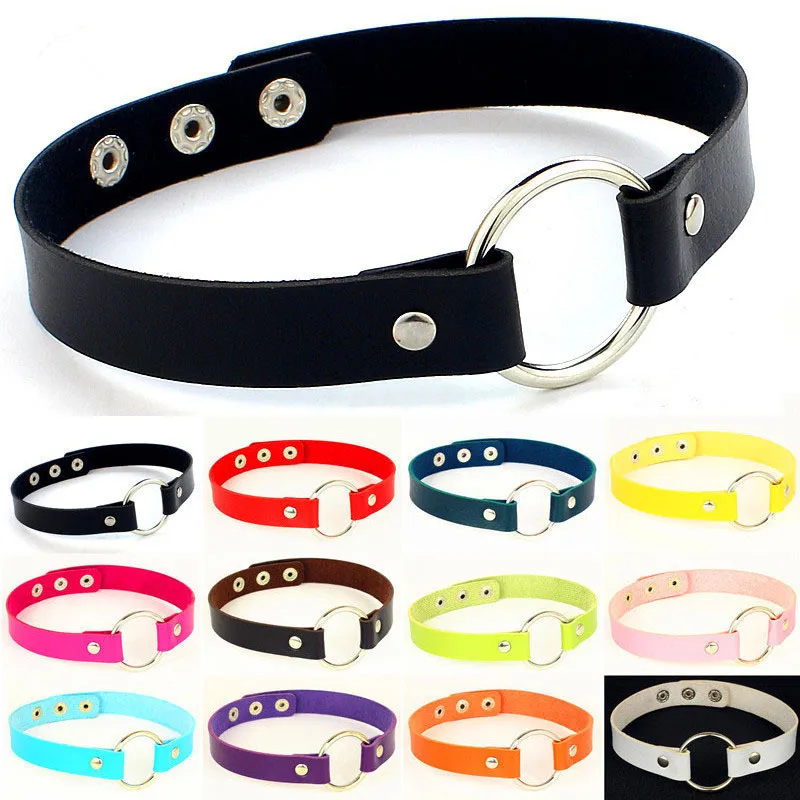 Кожаный Простой переплетной воротник в стиле хип хоп панк металлический