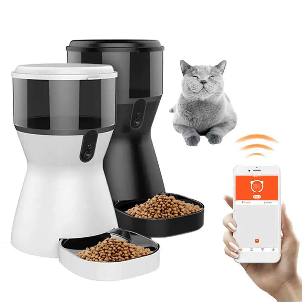 

WiFi Automatic Pet Feeder Food Dispenser Recorder Programmable Timer Remote Control Feeding For Cat Dog Support IOS / Android