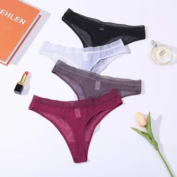 

Ladies Sexy Thong Low Waist Thong Ladies Seamless Mesh Panties Briefs Nylon Material Breathable Panties Hot Sale In 2020