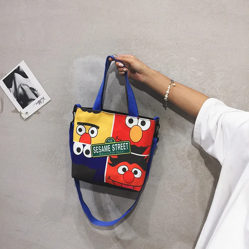 INS Harajuku в японском стиле для маленьких девочек мягкая Детский жакет из денима для девочки; тканевая сумка стильная футболка с изображением персонажей видеоигр Сумки-холсты сумка на плечо, для студентов сумка Для женщин большого размера