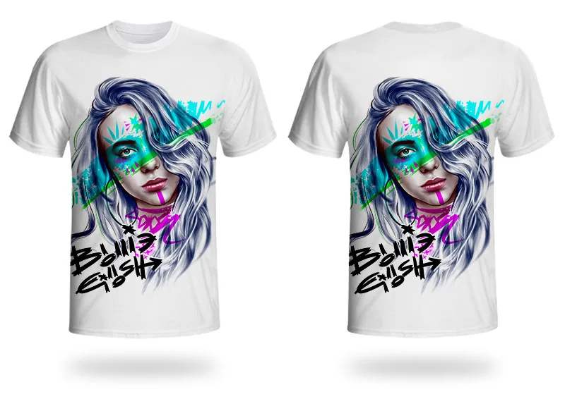 WHOSONG белая модная футболка для певицы Billie Eilish, популярная одежда в готическом стиле панк года топы для мальчиков и девочек