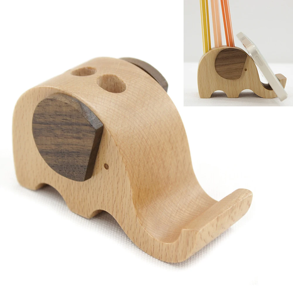 

Elephant Shape Pen Pencils Holder With Cell Phone Stand Tablet Desk Bracket Organizer Box