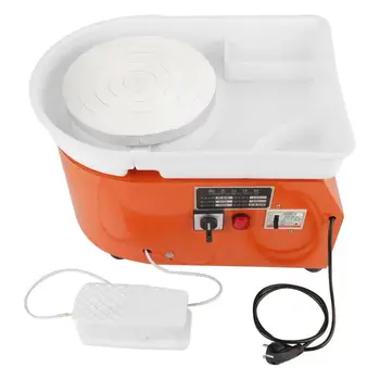 

350W Orange Pottery Wheel Machine Ceramic Shaping Tool Washable Basin with Pedal EU Plug Ceramic Wheel Machine pottery wheel