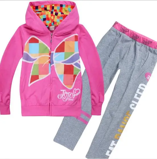 color at picture От 3 до 12 лет JOJO Siwa/комплект для маленьких девочек, осенне-весенняя куртка, пальто+ леггинсы, штаны костюм для девочек, спортивный костюм, подарок на день рождения - Цвет: color at picture