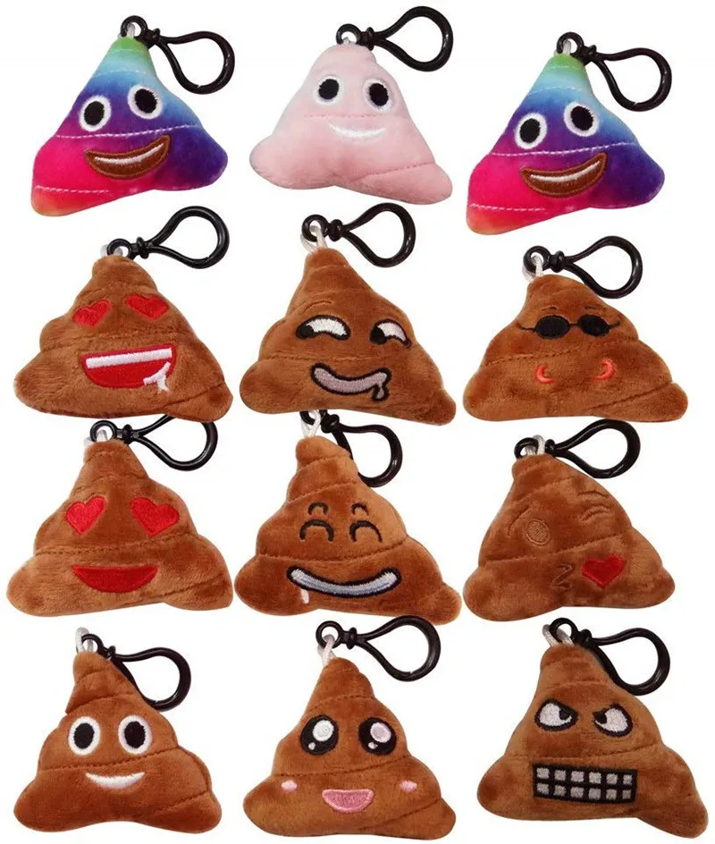 30 шт./лот Emoticon брелок мягкий плюшевый какашка брелок Брелоки со смайликами с бесплатной доставкой